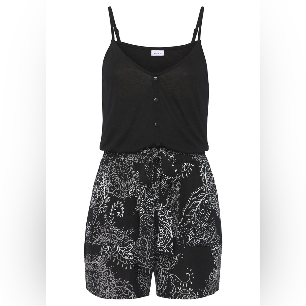 Lascana Venus Black Sleeveless Romper NWOT XL